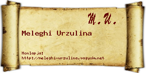 Meleghi Urzulina névjegykártya